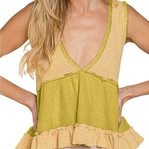 NWT yellow tank flowy tank top